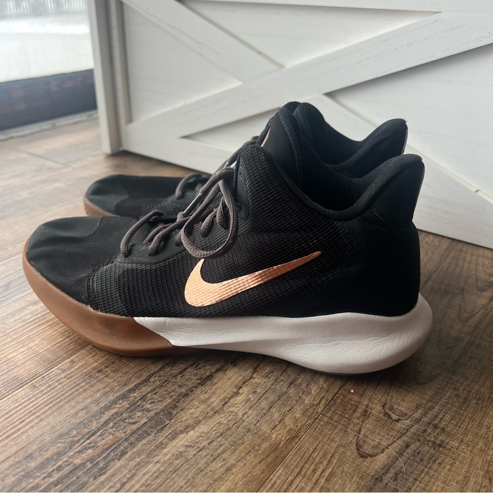 Nike Precision III Mens Basketball Black Copper Sneaker Adult Tennis Shoes US 9
